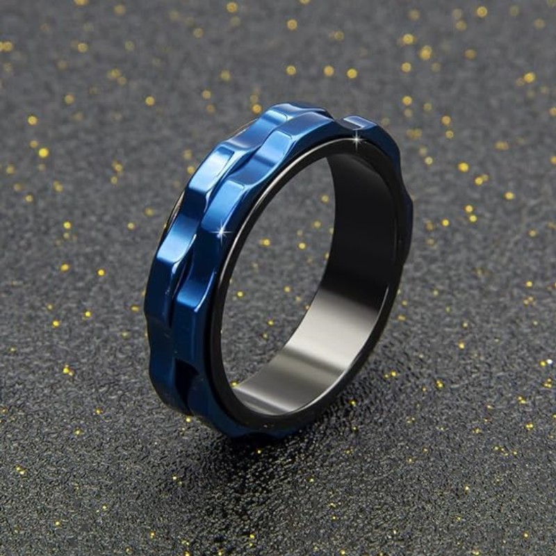 Titanium Steel Ring - خاتم رجالي دوار من التيتانيوم عالي