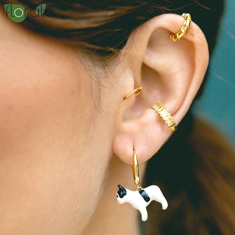 Ear Cuff No Piercing - قطعة واحدة من أقراط الأذن المطلية