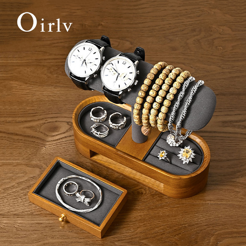 Jewelry Organizer Watches - Oirlv خشب متين ساعة منظم الرف