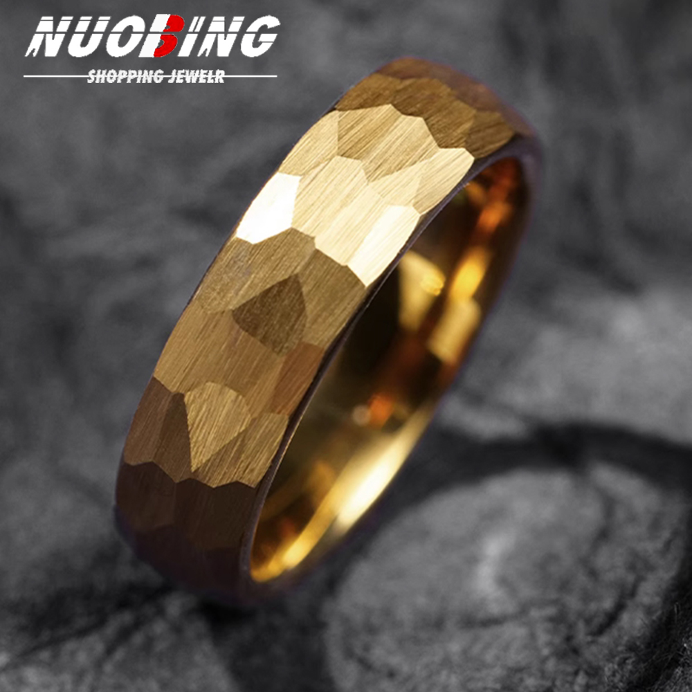 Titanium Steel Ring - خواتم تيتانيوم مطروقة متعددة الأوجه للرجال