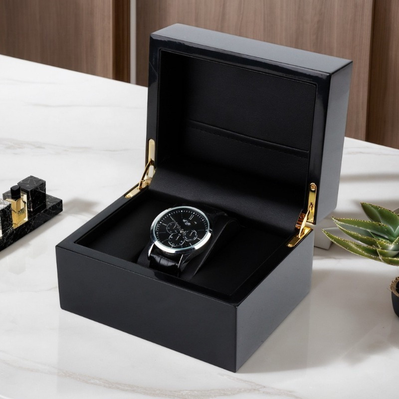 Best Jewelry Watches - صندوق تخزين ساعات أسود عالي الجودة،