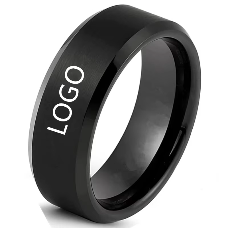 Titanium Steel Ring - شعار مخصص نمط رجالي خاتم الفولاذ