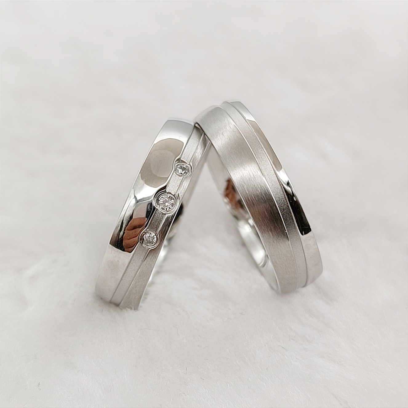 Titanium Steel Ring - أربطة زفاف متطابقة للذكرى السنوية والخطوبة
