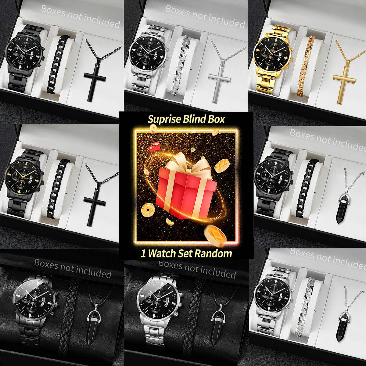 Jewelry For Watches - مفاجأة سر ساعة صندوق أعمى-3 قطعة/المجموعة