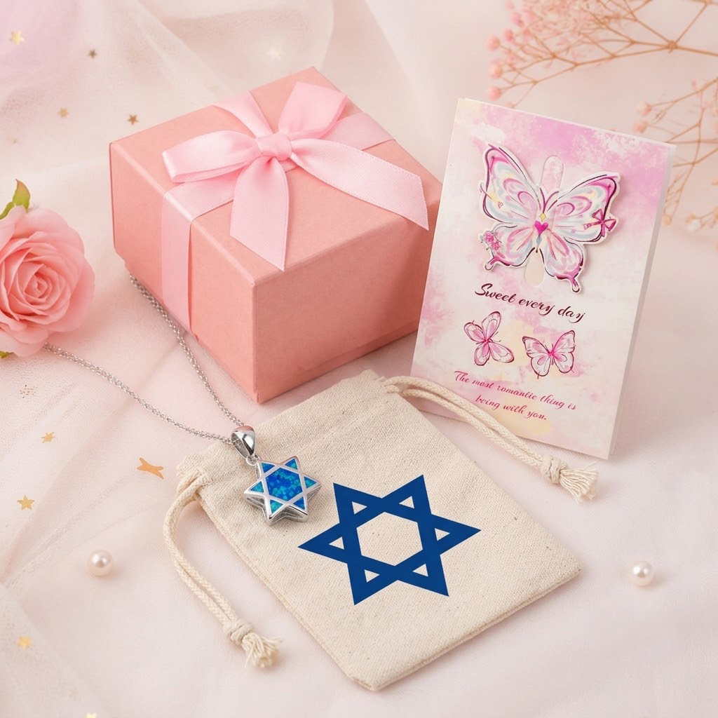 Jewelry & Watches Sp Zo O - قلادة نجمة داود من حجر الأوبال