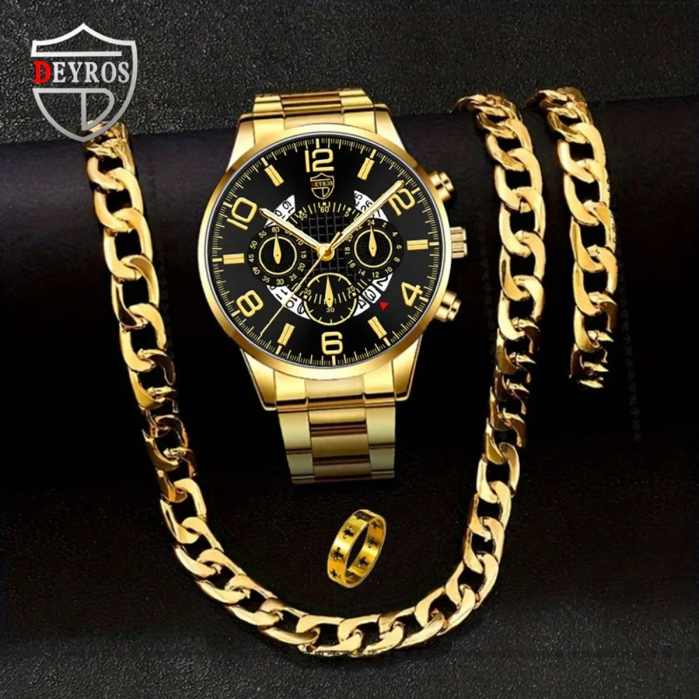 Best Jewelry Watches - 4 قطعة/المجموعة الرجال عارضة ووتش سبيكة