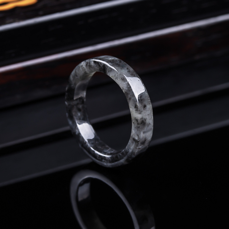 Jewelry & Watches Sp Zo O - خاتم من اليشم الأسود البورمي الطبيعي