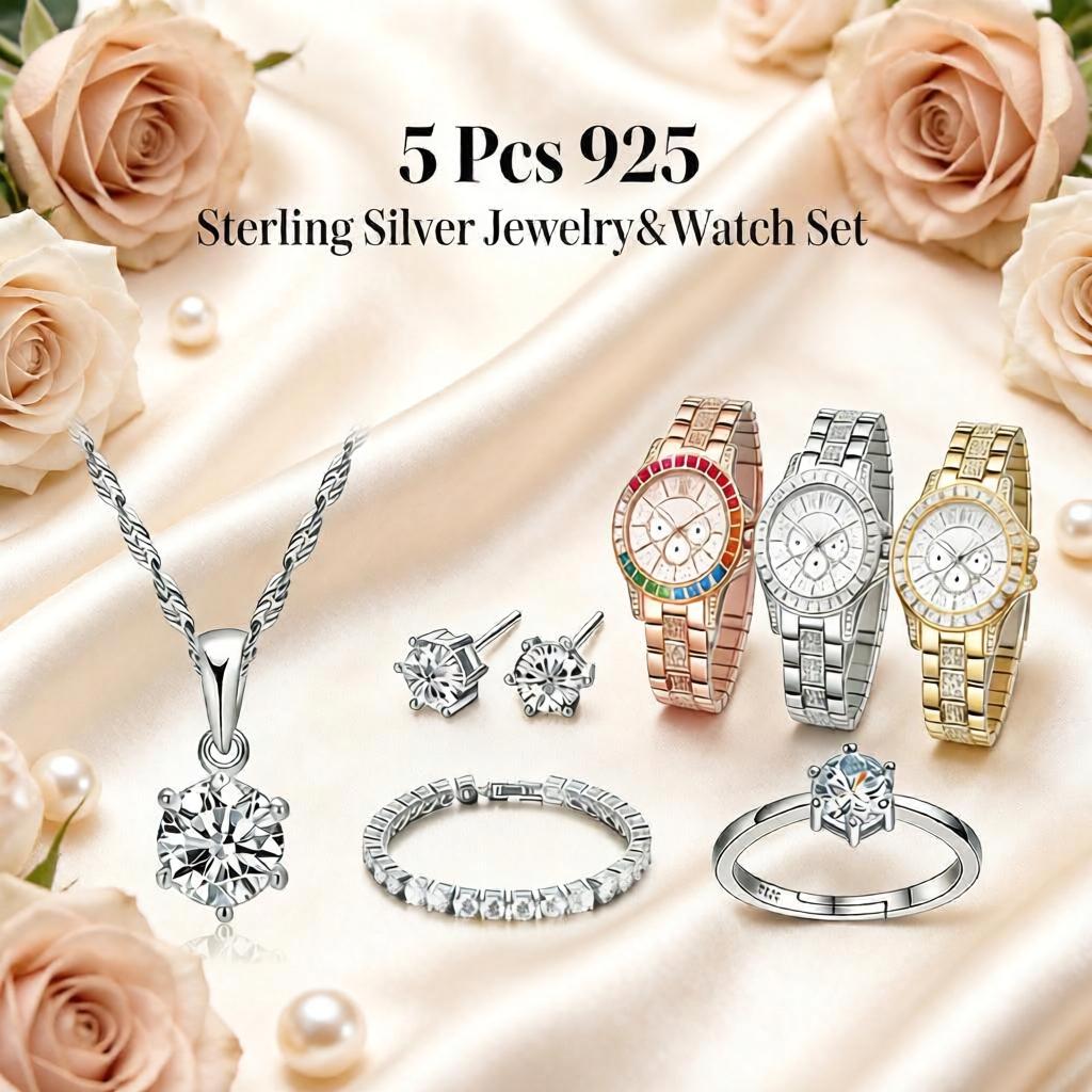 طقم مجوهرات أنيق من الفضة الإس - مراجعة Best Jewelry Watches وسعره