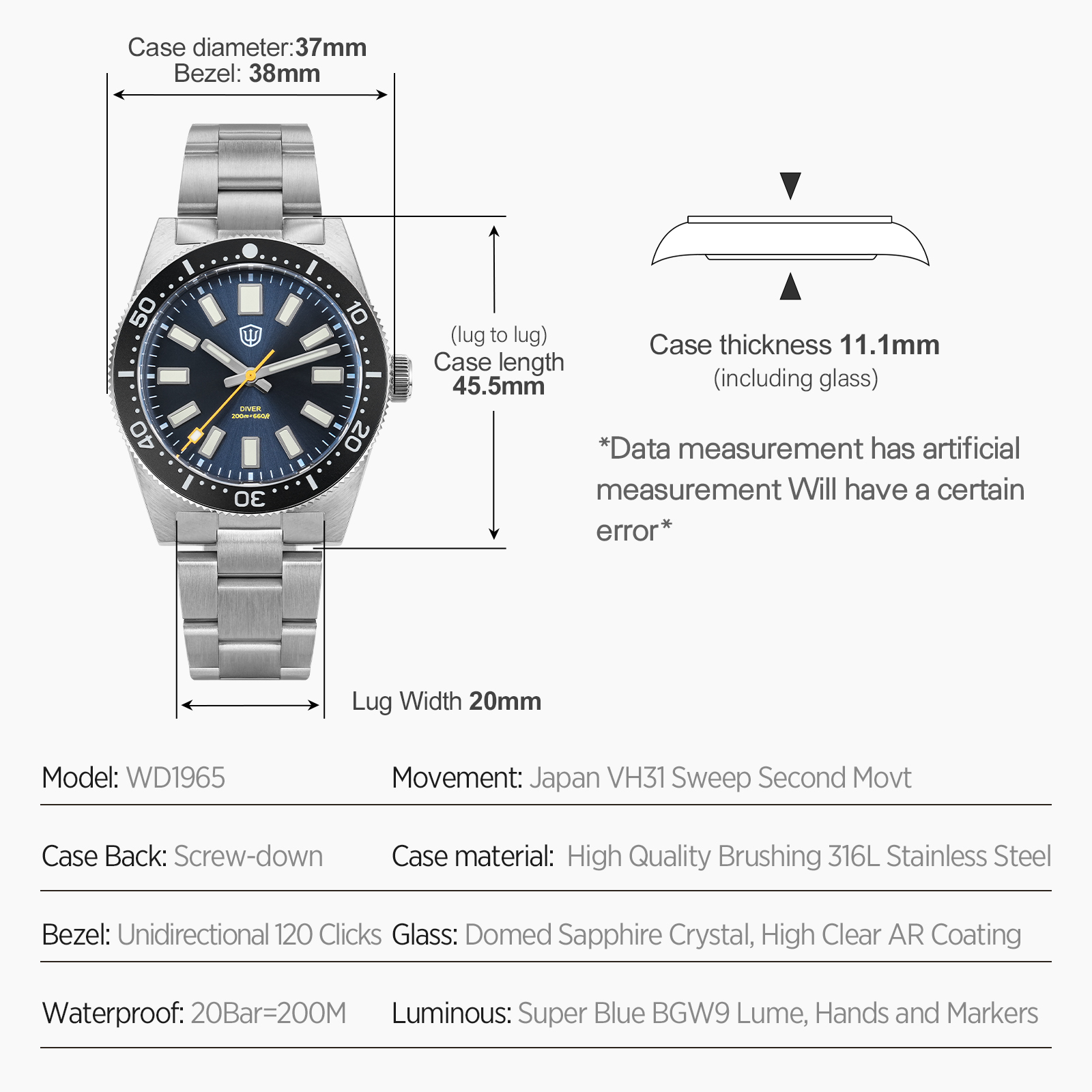 ساعة يد رجالية Watchdives WD19 - مراجعة Jewelry For Watches وسعره