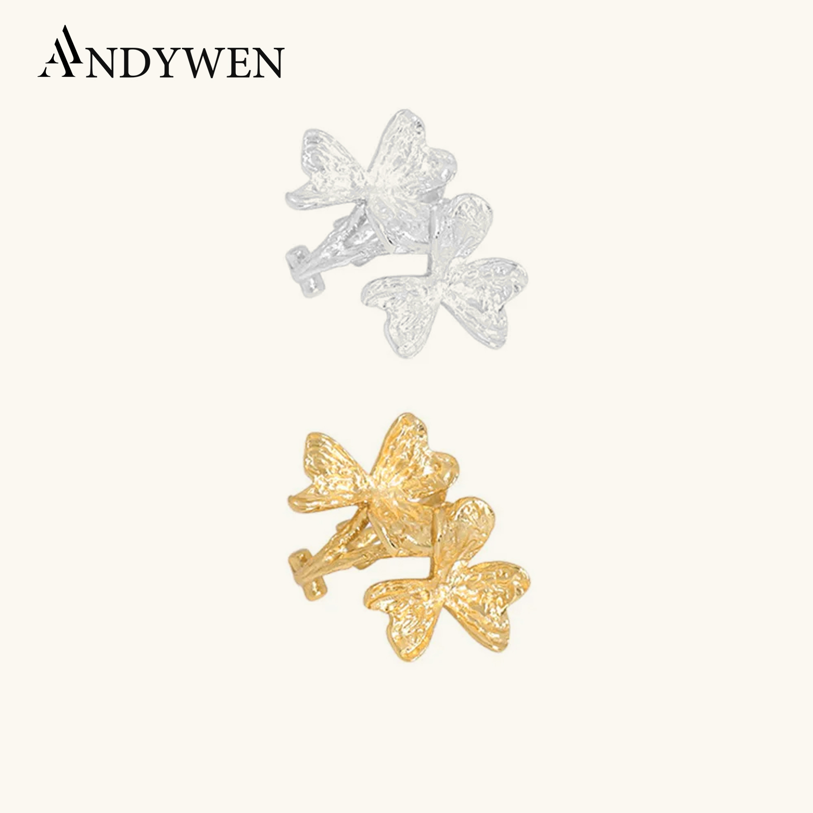 ANDYWEN 925 فضة عادي زهرة الأذ - مراجعة Ear Cuff No Piercing وسعره