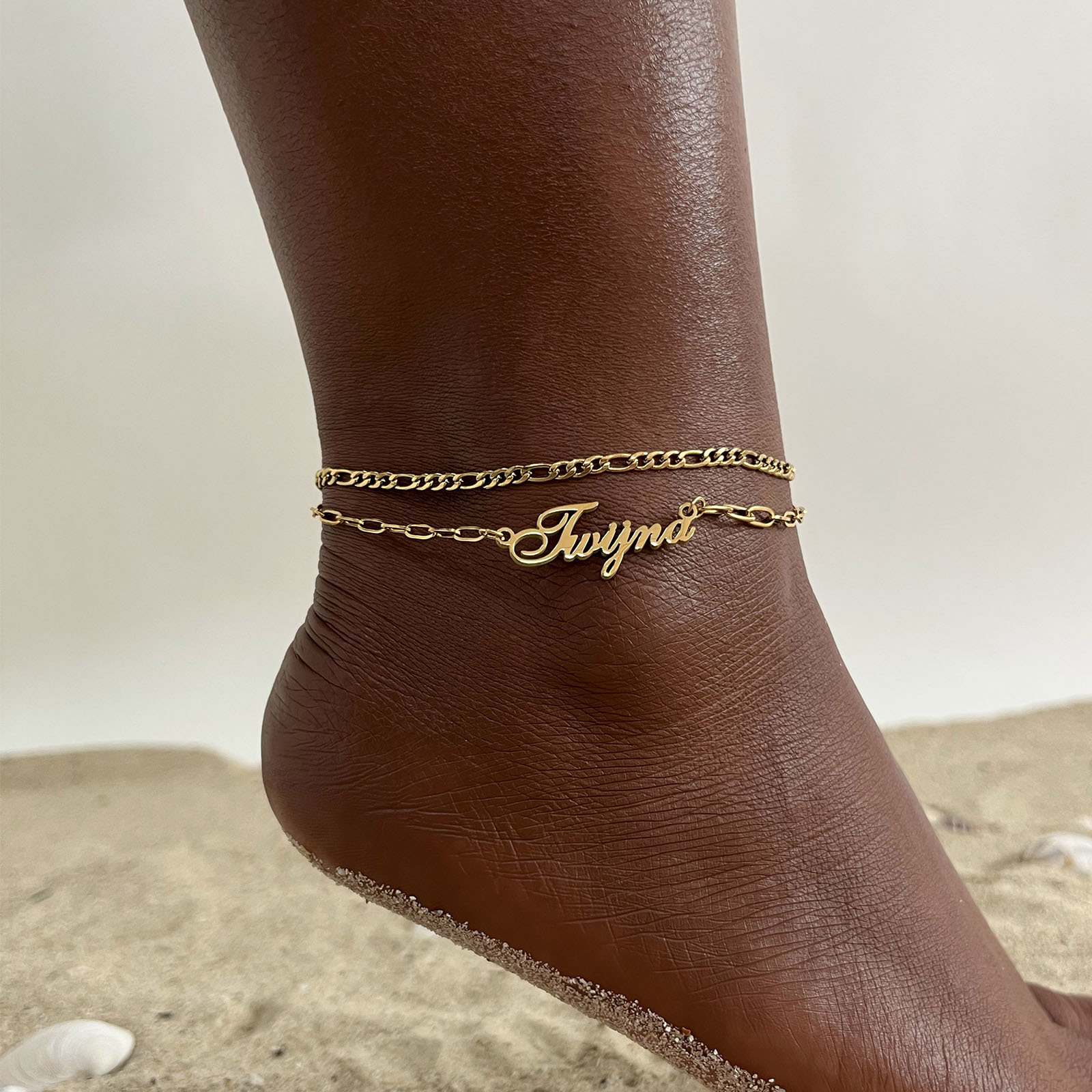 خلخال اسم مخصص للنساء ، لون ذه - مراجعة Anklet Foot Chain وسعره