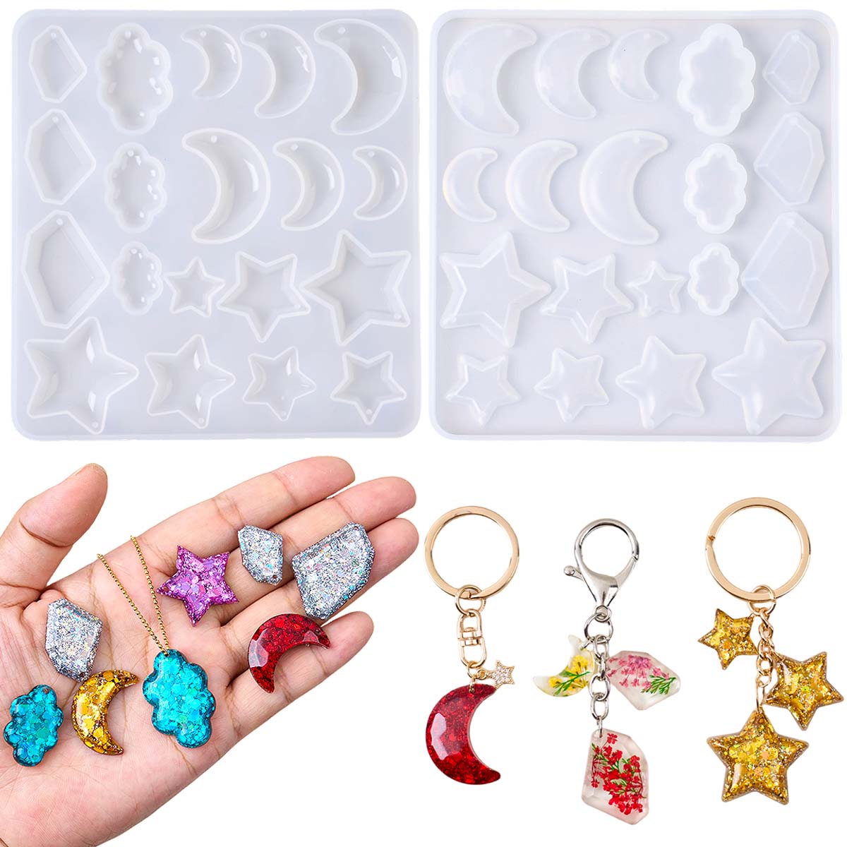 القرط الراتنج قالب من السيليكو - مراجعة Moon Star Earrings وسعره