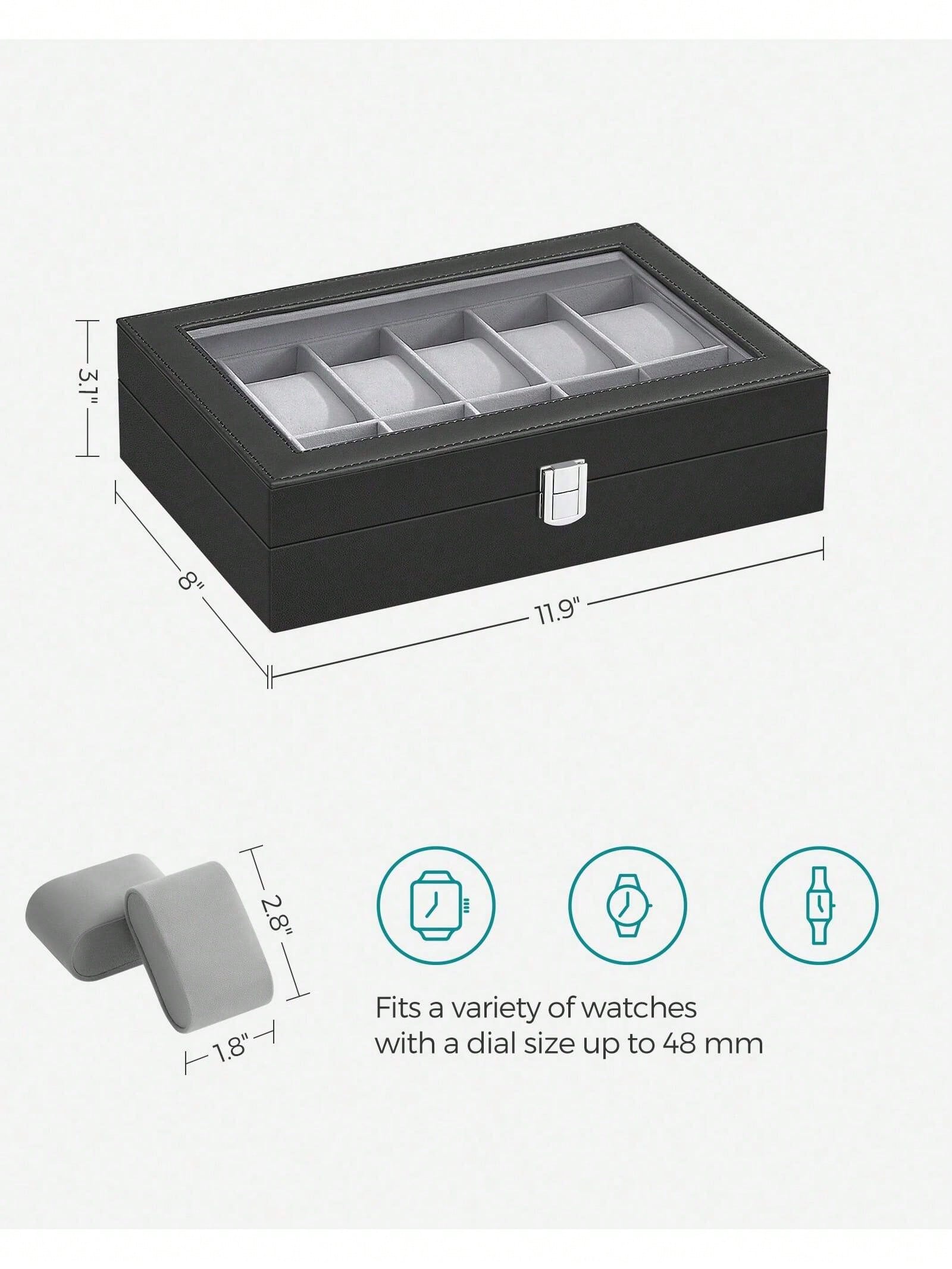 صندوق ساعات بـ 12 فتحة قابل لل - مراجعة Jewelry Organizer Watches وسعره