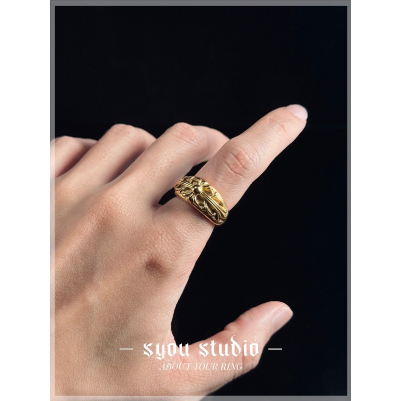 خاتم ذهبي بتصميم قوس قزح، مجوه - مراجعة Titanium Steel Ring وسعره
