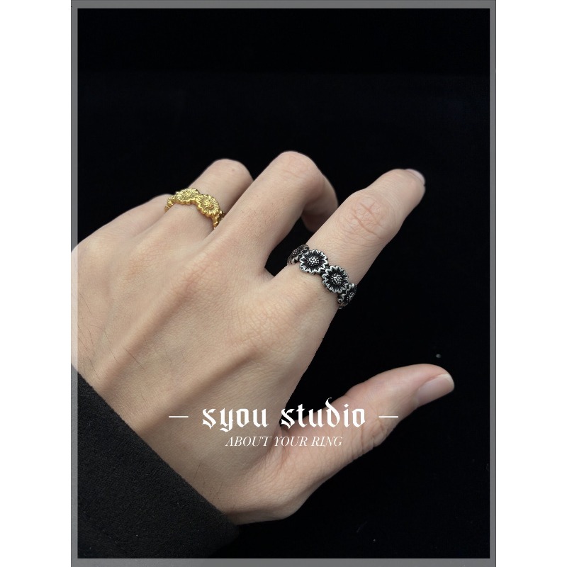 خاتم زوجي بتصميم عباد الشمس ال - مراجعة Titanium Steel Ring وسعره