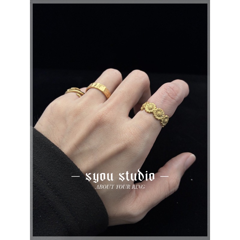 خاتم زوجي بتصميم عباد الشمس ال - مراجعة Titanium Steel Ring وسعره