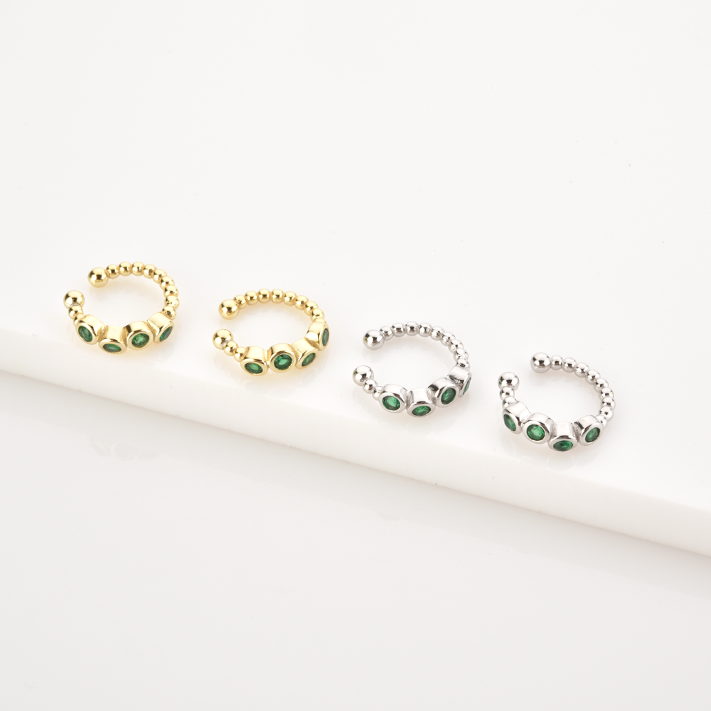 ANDYWEN 925 فضة الأخضر الزركون - مراجعة Ear Cuff No Piercing وسعره