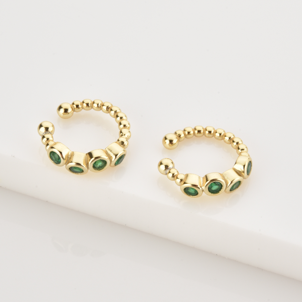 ANDYWEN 925 فضة الأخضر الزركون - مراجعة Ear Cuff No Piercing وسعره