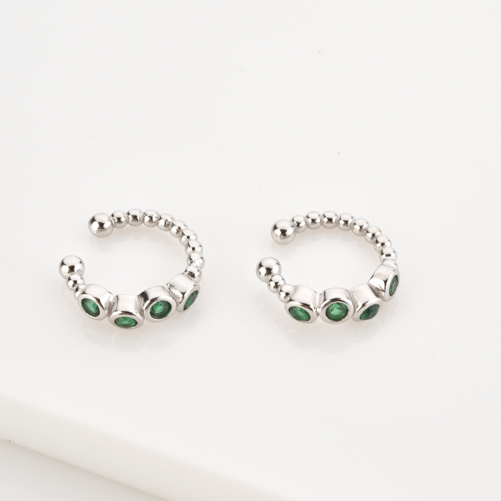 ANDYWEN 925 فضة الأخضر الزركون - مراجعة Ear Cuff No Piercing وسعره