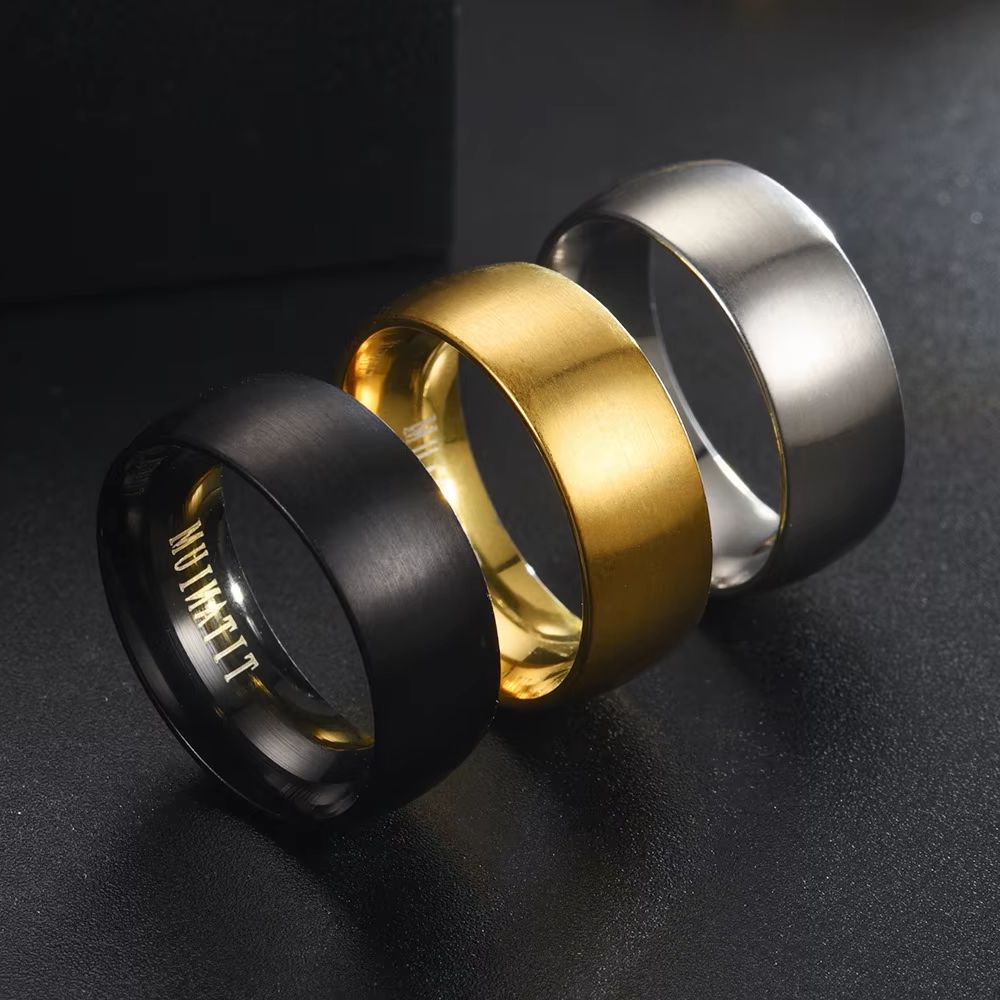 خاتم تيتانيوم أسود غير لامع كل - مراجعة Titanium Steel Ring وسعره
