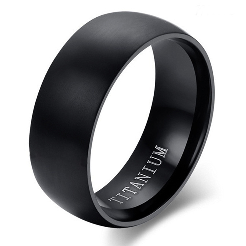 خاتم تيتانيوم أسود غير لامع كل - مراجعة Titanium Steel Ring وسعره
