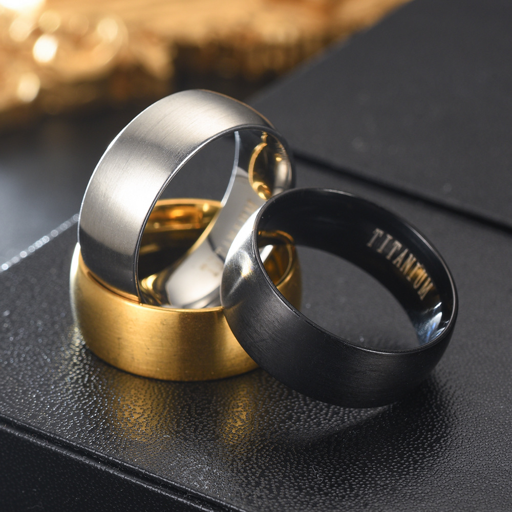 خاتم تيتانيوم أسود غير لامع كل - مراجعة Titanium Steel Ring وسعره