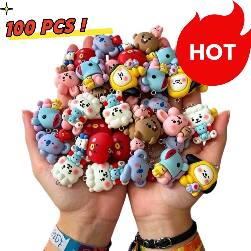 7 قطع من إكسسوارات BT21 الكرتو - مراجعة Drop Earrings وسعره