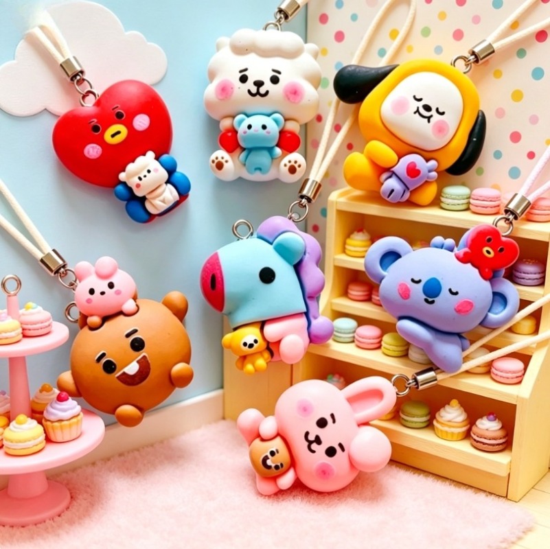 7 قطع من إكسسوارات BT21 الكرتو - مراجعة Drop Earrings وسعره