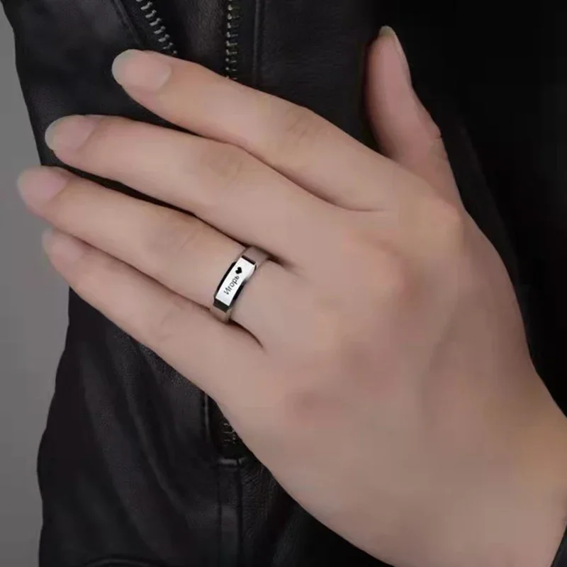 خواتم مخصصة محفورة باسمك شعار  - مراجعة Titanium Steel Ring وسعره